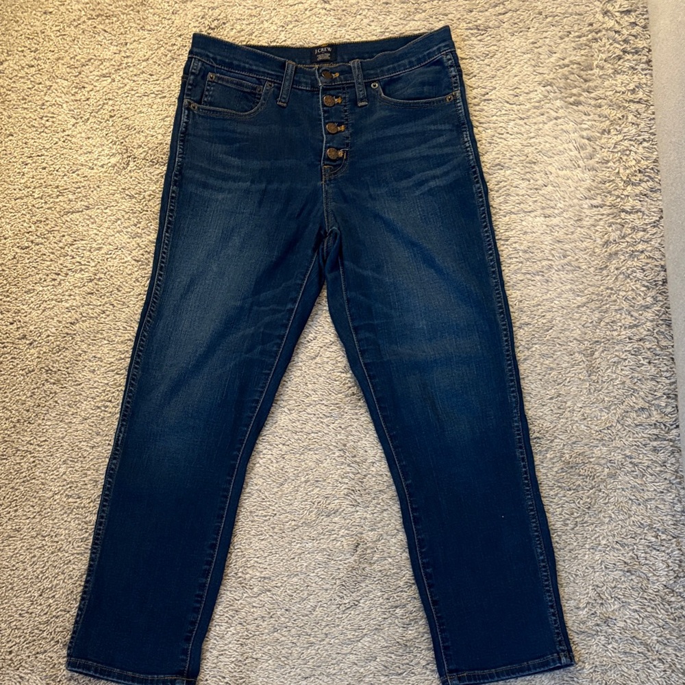 J Crew High Waist Straight Jeans